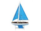 Wooden Decorative Sailboat Model Light Blue with Light Blue Sails 12""