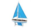 Wooden Decorative Sailboat Model Light Blue with Light Blue Sails 12""