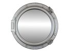 Silver Finish Porthole Mirror 20&quot;