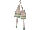 Set of 2 - Wooden Vintage Light Green Decorative Maine Lobster Trap Buoy 7&quot;