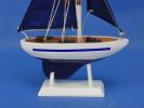 Wooden Blue Sailboat with Blue Sails Christmas Tree Ornament 9""