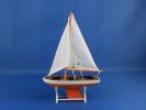 Wooden It Floats 12"" - Orange Floating Sailboat Model