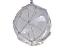Clear Japanese Glass Ball Fishing Float With White Netting Decoration 4""