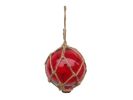 Red Japanese Glass Ball Fishing Float Decoration Christmas Ornament 4""