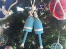 Wooden Light Blue Decorative Lobster Trap Buoy Christmas Ornament 7&quot;