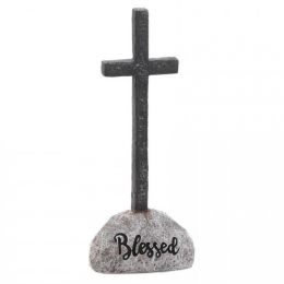 Stone and Cross Figurine - Blessed