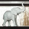 Textured White Ceramic Elephant