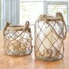 Fish Net Jar Candle Lantern - 9.5 inches