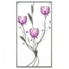 Purple Flower Rectangular Wall Sconce - Three Candles