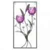 Purple Flower Rectangular Wall Sconce - Two Candles