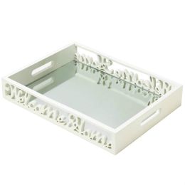 Welcome Home Mirrored Wood Tray