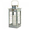 Farmhouse Galvanized Metal Candle Lantern - 17 inches