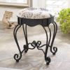 Paris Cushioned Stool with Black Frame