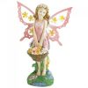 Pink Fairy Solar Garden Statue