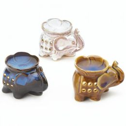 Set of 3 Porcelain Elephant Oil Warmers