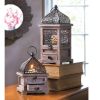 Flip-Top Wood Lantern with Drawer - 8 inches