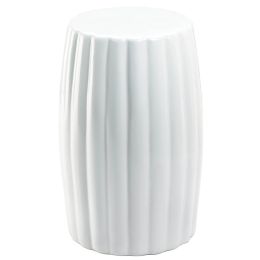 Glossy White Ceramic Stool or Side Table