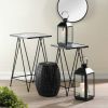 Lacy Black Metal Stool or Plant Stand