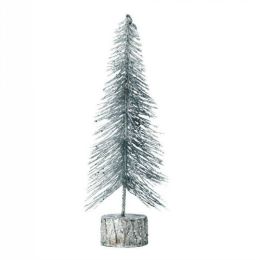 Silver Glitter Christmas Tree Decor - 11.5 inches