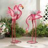 Metal Flamingo Planter - Head Down