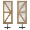 Mirrored Candle Sconce Set with Wood Frames