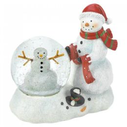 aColor-Changing LED Snowman Snow Globe Figurine