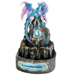 Blue Dragon with Glass Orb Lighted Tabletop Water Fountain