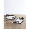 Rippled Mirrored Aluminum Serving Tray - Rectangle