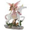 Pink Fairy with Roses and Unicorn Figurine
