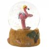 Mini Snow Globe - Flamingo with Sun Hat