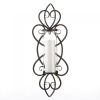 Iron Candle Sconce with Heart Flourishes