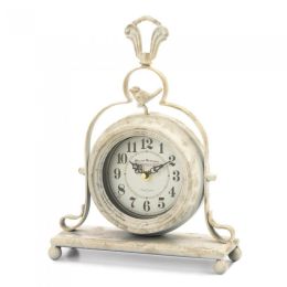 Antique-Style Table Clock with Bird