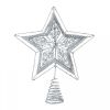 Metal Star Tree Topper - Sparkly Silver