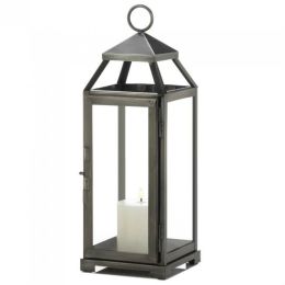 Brushed Pewter Candle Lantern - 16 inches
