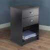Ava Accent Table with 2 Drawers in Black Finish