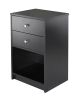 Ava Accent Table with 2 Drawers in Black Finish