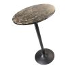 Cora Pub Table, Bar Height, Round, Faux Marble Top, Black Base