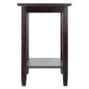 Genoa Rectangular End Table with Glass Top and shelf