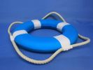 Vibrant Light Blue Decorative Lifering with White Bands 10&quot;