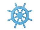 Light Blue Decorative Ship Wheel with Seashell 12""