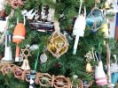 Glass & Rope Amber Fishing Float Christmas Tree Ornament