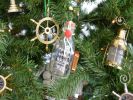 Flying Cloud Model Ship in a Glass Bottle Christmas Tree Ornament