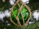 Glass & Rope Green Fishing Float Christmas Tree Ornament