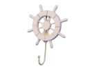White Decorative Ship Wheel with Hook 8&quot;