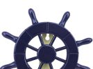 Dark Blue Decorative Ship Wheel with Hook 8&quot;