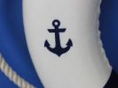 Classic White Decorative Anchor Lifering with Blue Bands 15&quot;