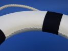 Classic White Decorative Lifering with Blue Bands 15&quot;