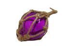 Purple Japanese Glass Ball Fishing Float With Brown Netting Decoration 3""