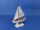 Wooden Blue Pacific Sailer Model Sailboat Decoration 9""
