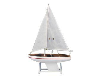 Wooden It Floats Intrepid Model Sailboat 12""